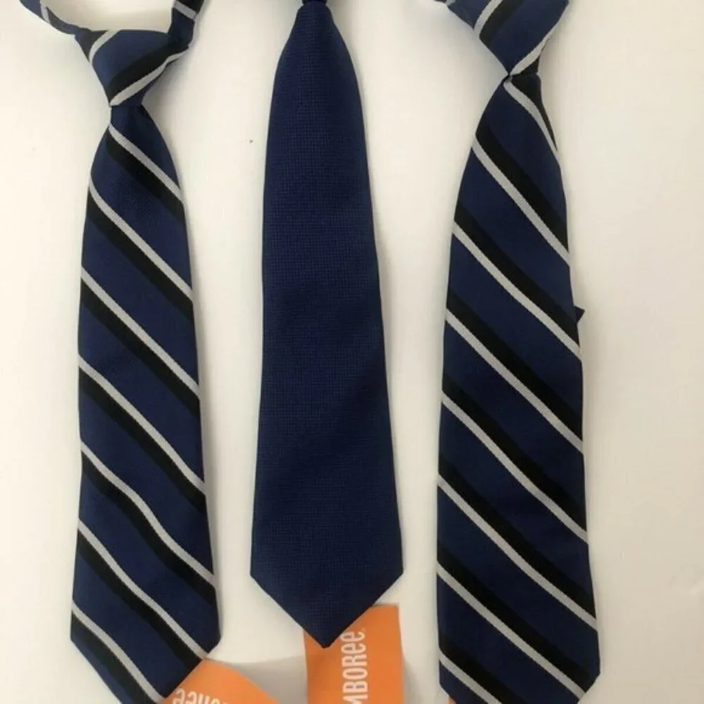 Gymboree Boys Ties Royal blue solid and striped x3